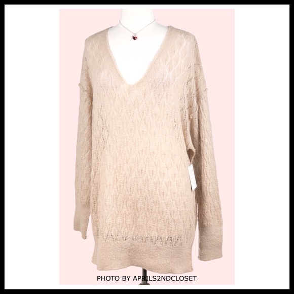 FREE PEOPLE PULLOVER TUNIC LUXE KNIT SWEATER A3C - Picture 3 of 16
